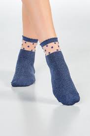 Socken Sarah Dots Blau Navy